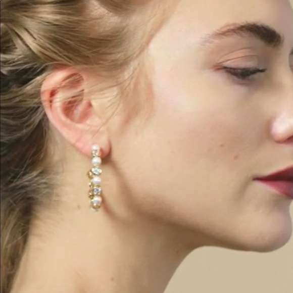 Sterling‎ Forever Theodora 14k Plated Earrings CZ Pearls - Picture 1 of 9